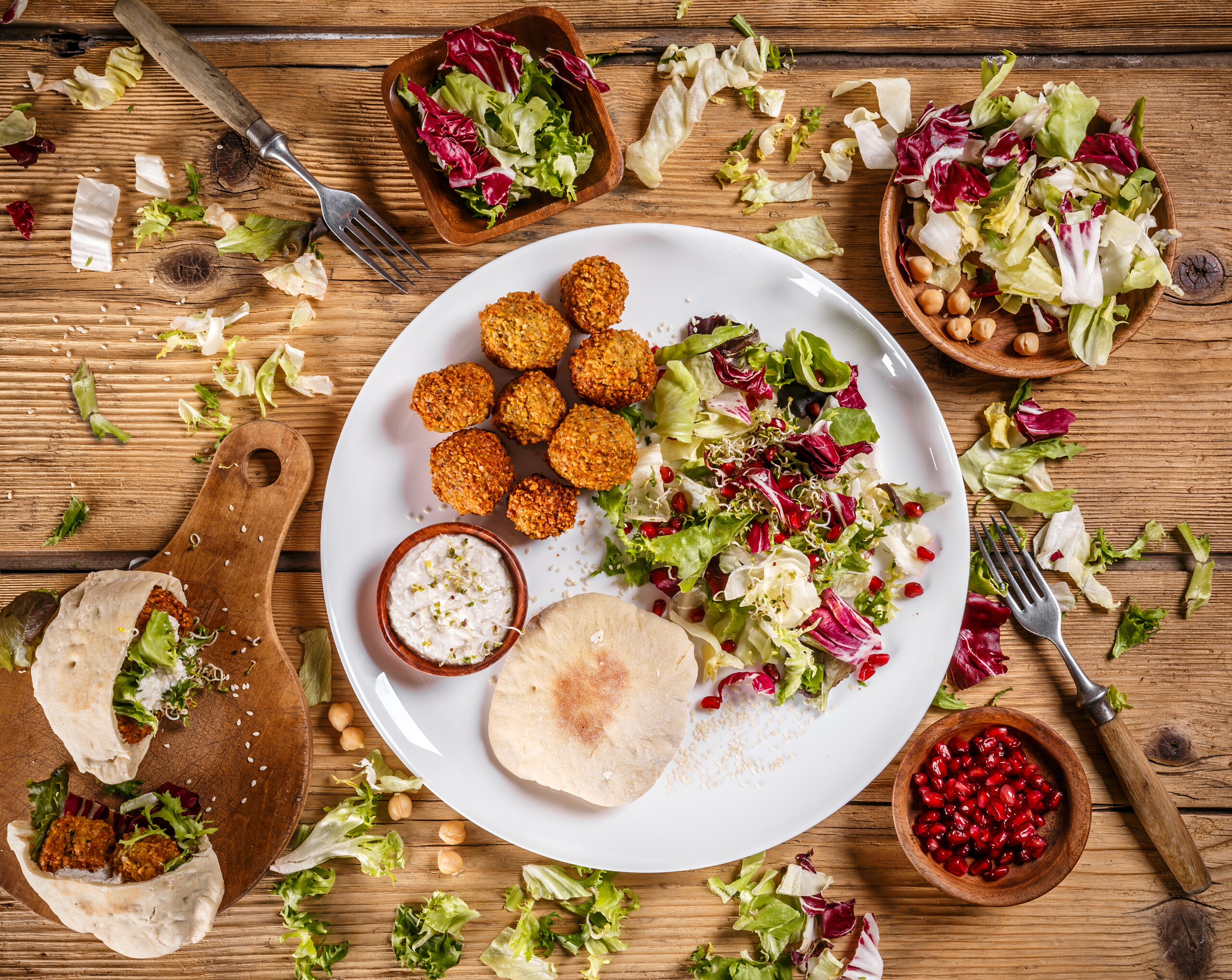 Plate of traditional falafel patties